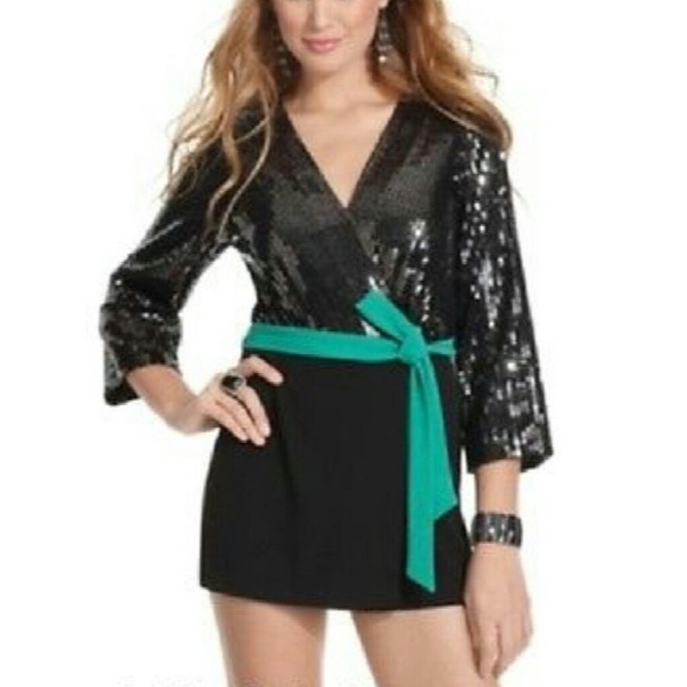 Y2K Romper SEQUINED TOP SIZE 5-6 NWT